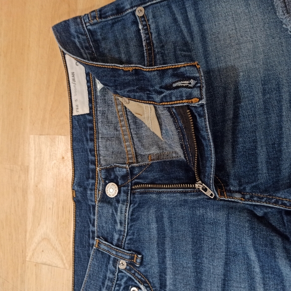 Rag And Bone Women's Cut off Denim *high-rise* Jean Shorts Blue In Cat Skills 26 - Picture 11 of 16